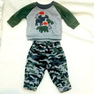 Child of Mine by Carter’s 2 Piece Flannel Animal Pajamas SIZE 0-3M preloved 😎💕